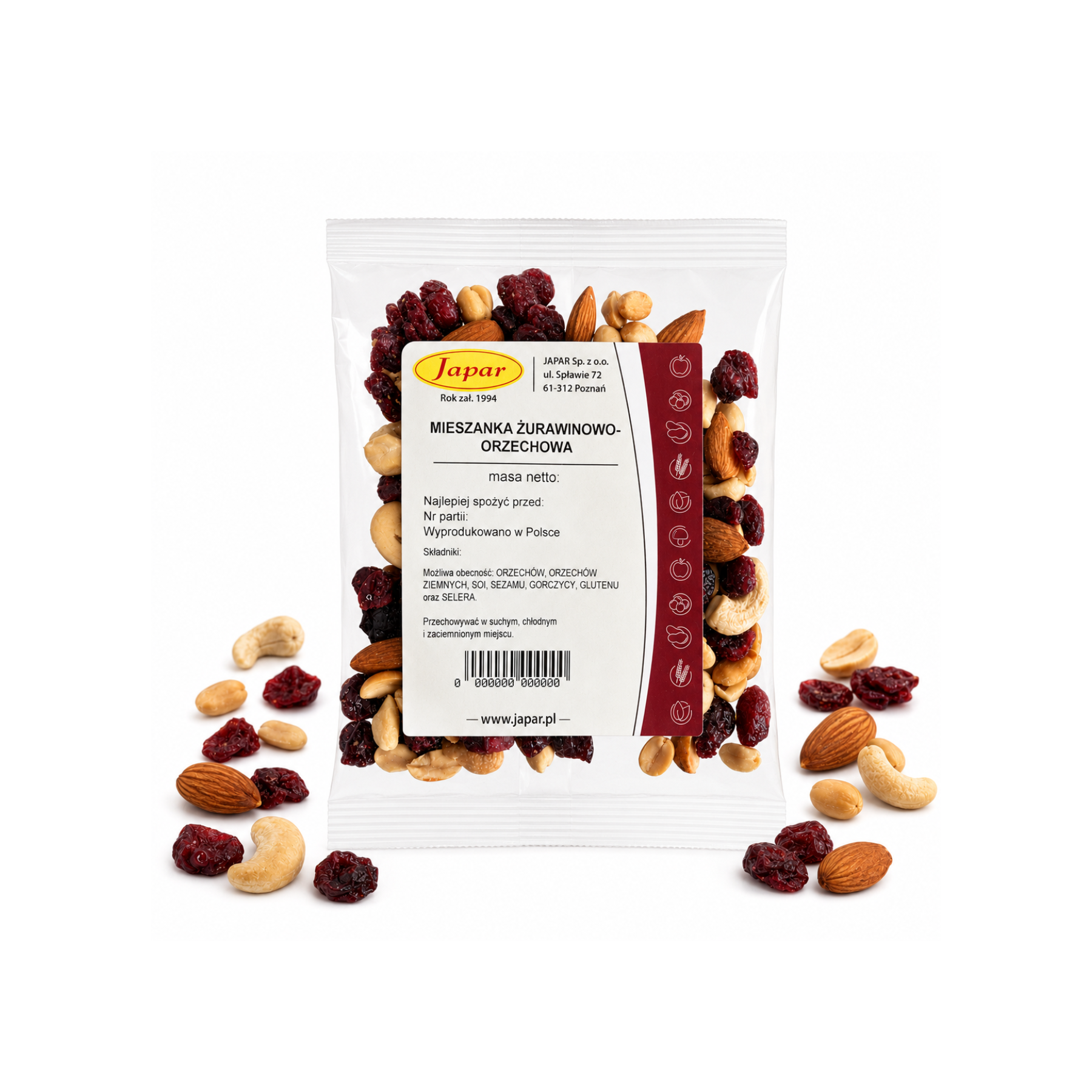 MIESZANKA_ZURAWINOWO_ORZECHOWA_100G Mieszanka żurawinowo-orzechowa 100 g - obrazek 1
