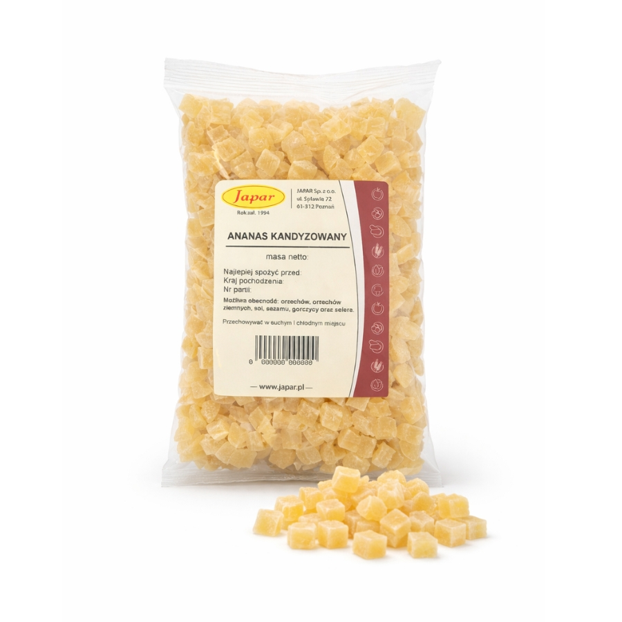 ananas_kandyzowany_kostka_500g Ananas kandyzowany kostka 500 g - obrazek 1