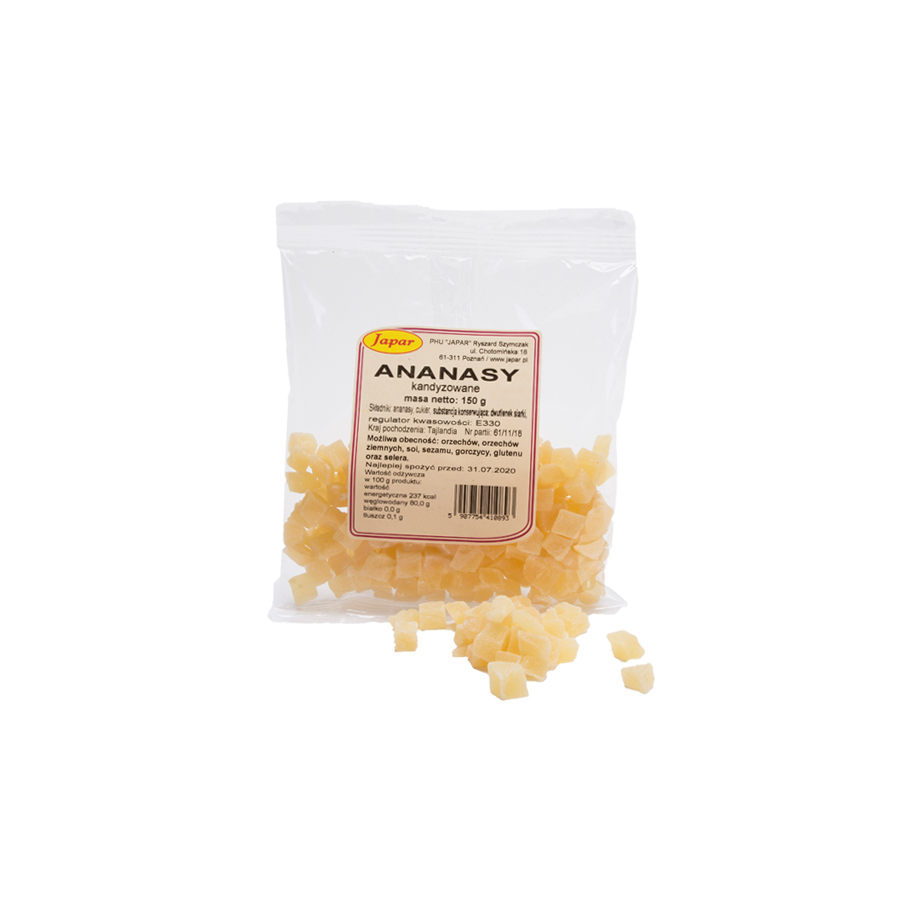 ananas_naturalny_kostka_150g Ananas kandyzowany kostka 150 g - obrazek 1