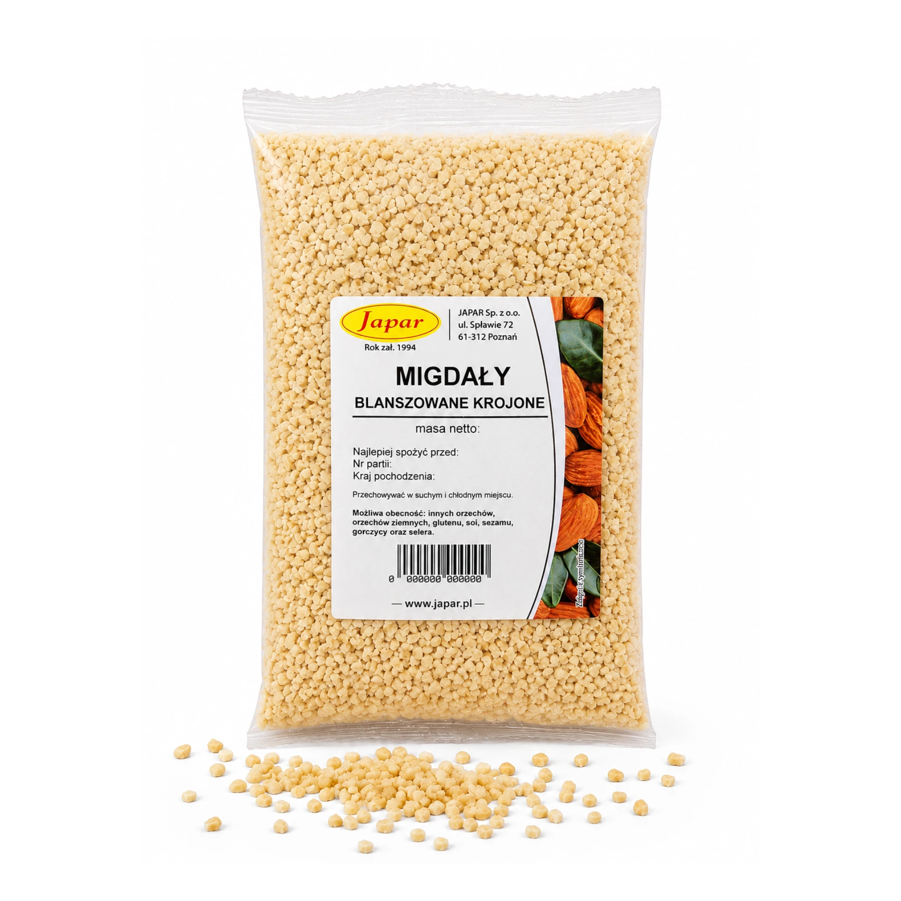 migdaly_krojone_500g Migdały krojone (kostka) 500 g - obrazek 1