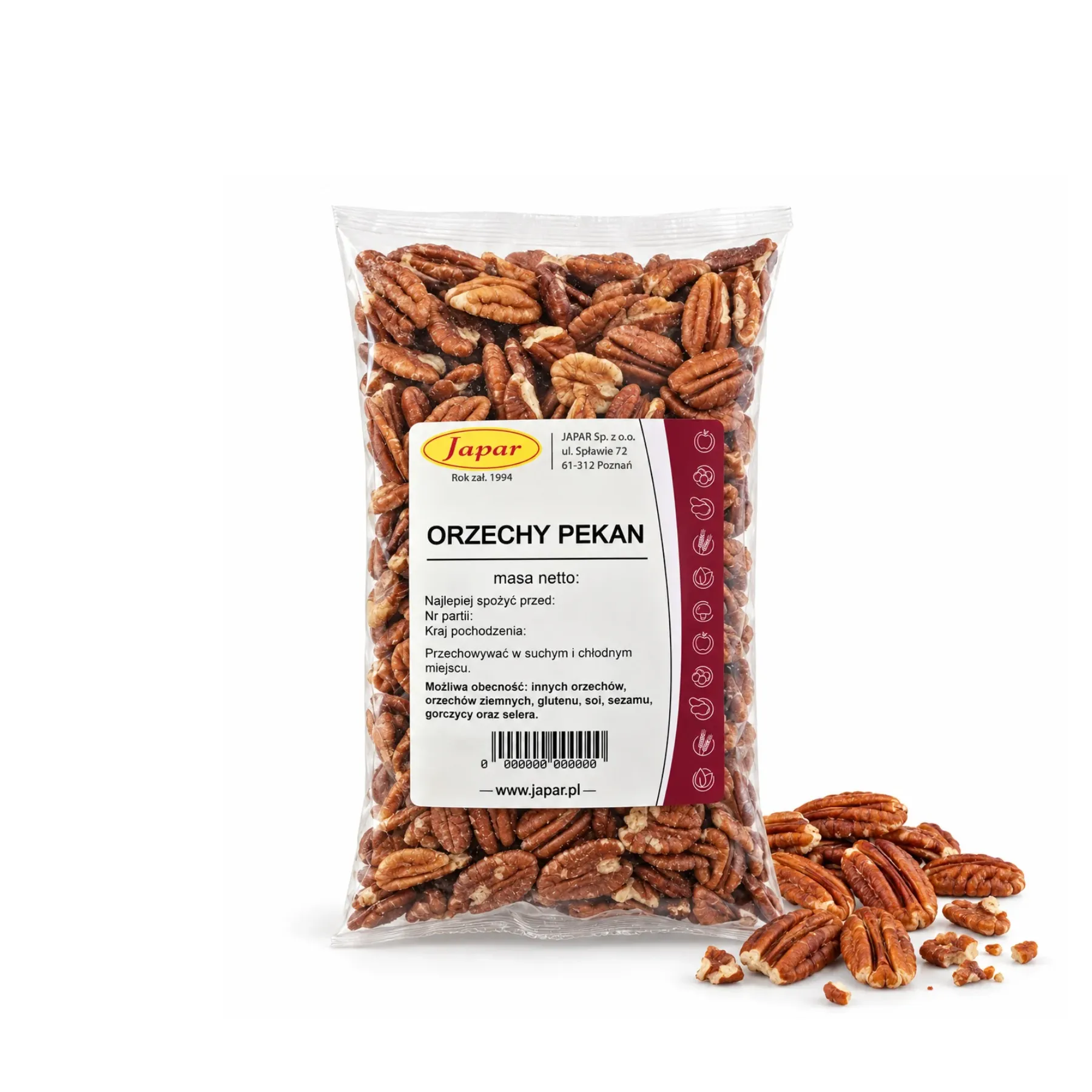 orzechy_pecan_500g Orzechy pekan 500 g - obrazek 1