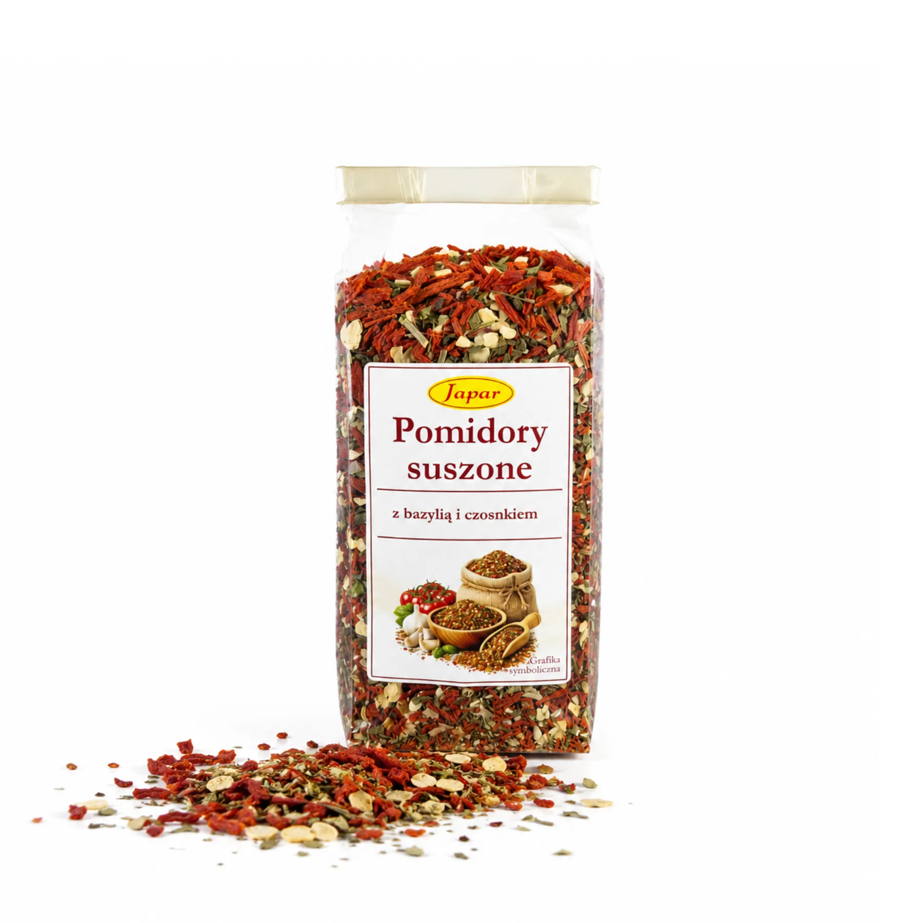 pomidory_suszone_z_bazylią_i_czosnkiem Pomidory suszone z bazylią i czosnkiem 100 g - obrazek 1