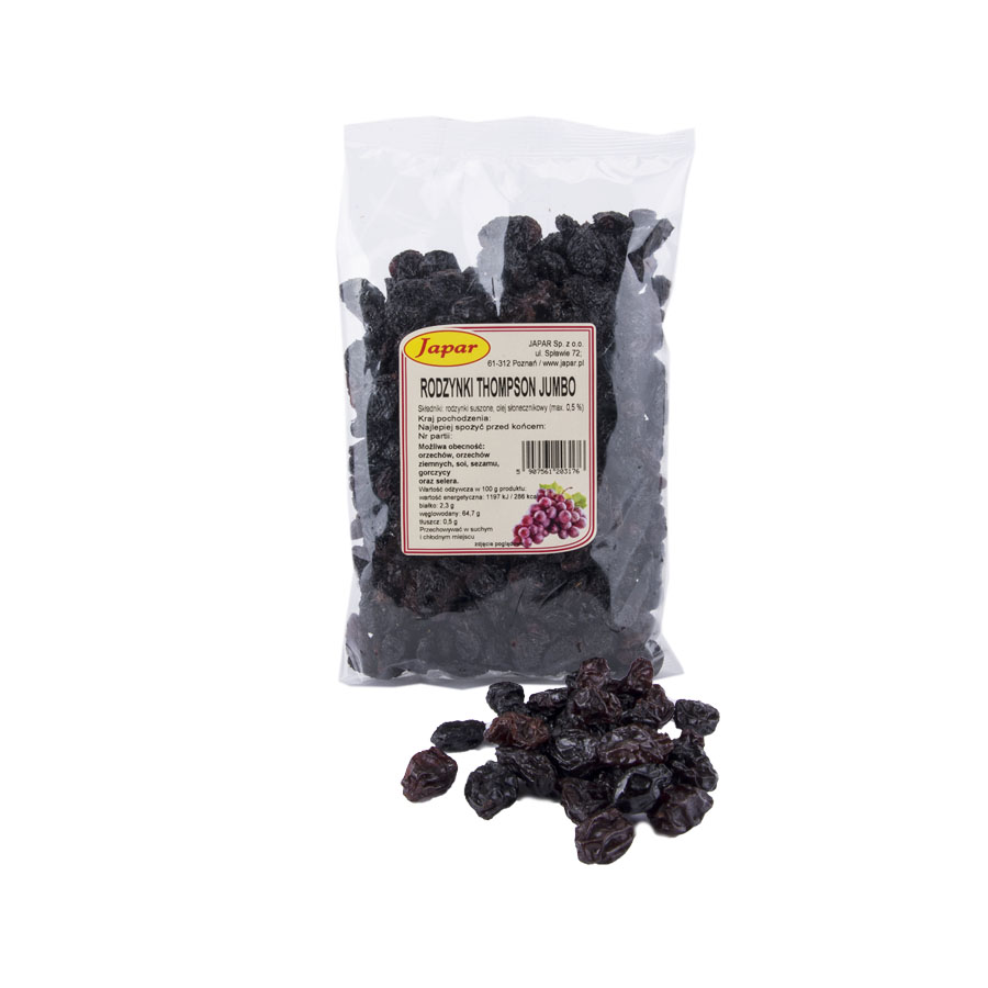 rodzynki_thompson_jumbo_500g_972067438 Rodzynki Thompson Jumbo (bezsiarkowe) 500 g - obrazek 1